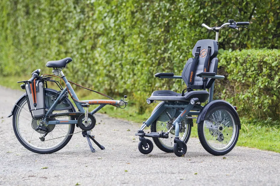 O-Pair rolstoelfiets ontkoppeld