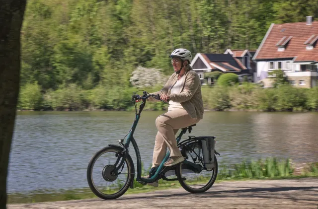 Van Raam Balance lage instap fiets groen blauw